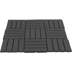 Outsunny 844-278BK Σετ 9 Πλακάκια Βεράντας, 30x30x2cm 0,81τμ Μαύρο