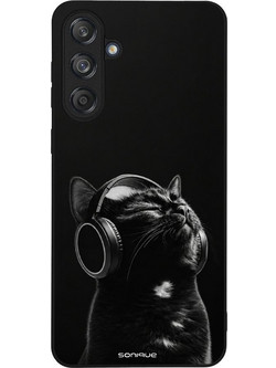 Sonique Men's Edition Θήκη με Σχέδιο «Audio Kitten - Black» (Samsung Galaxy M55 5G)