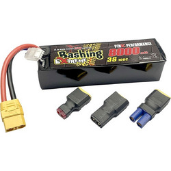 11.1V 8000mAh LiPo BATTERY 100C 3S (LENGTH : 157mm ) - MULTI PLUGS - BASHING EXTREME PERFOMANCE