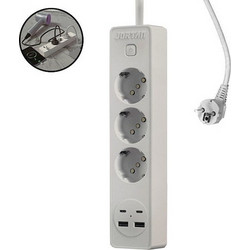 Jortan Πολύπριζο 3 Θέσεων με 4 USB-A, USB-C και Διακόπτη OG2203