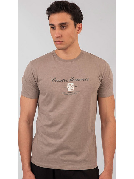 Double ανδρική μπλούζα βαμβακερή slim fit Πούρο