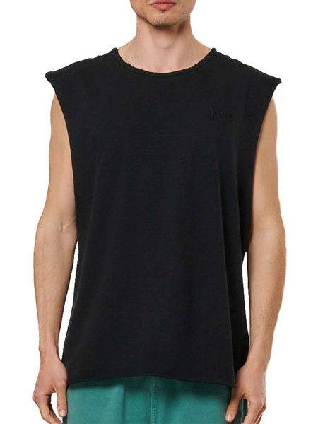 Body Action Natural Dye Slub Sleeveless Tee (043510-BLACK-01)