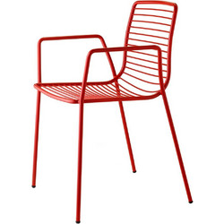 SCAB Design Summer Πολυθρόνα Κήπου Μεταλλική Κόκκινη 2τμχ 2520 VM