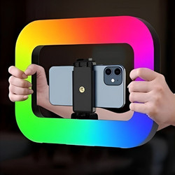 RGB LED Φωτιστικό για Φωτογραφίες-Βίντεο με Βάση Κινητού και Selfie Stick Επαναφορτιζόμενο με Τηλεχειριστήριο E-30-rgb