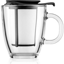 Bodum K11239-01 Yo-Yo Set Σετ Τσαγιού με Ποτήρι 0.35L & Μόνιμο Φίλτρο - Μαύρο