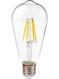 Λάμπα LED Filament E27 8W θερμό λευκό 3000K ST64-TC Universo