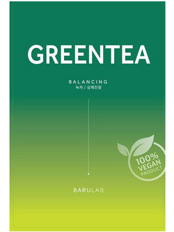 Barulab The Clean Vegan Green Tea Sheet Μάσκα Προσώπου για Ενυδάτωση με Πράσινο Τσάι 1τμχ