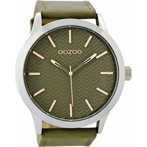 Oozoo Timepieces Ανδρικό Ρολόι με Χακί Δερμάτινο Λουράκι C9010 Oozoo Timepieces Ανδρικό Ρολόι με Χακί Δερμάτινο Λουράκι C9010