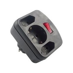 REV Adapter surge protection black, 3-gap, switch