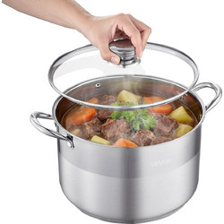 VEVOR Ανοξείδωτη Κατσαρόλα Stock Pot 11,4 L με Γυάλινο Καπάκι, για Επαγωγικές, Αερίου και Ηλεκτρικές Εστίες JTTG12QTBXGLHC77J001V0