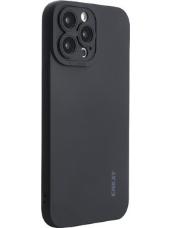 ENKAY iPhone 14 Pro Max Liquid Θήκη Σιλικόνης - Black