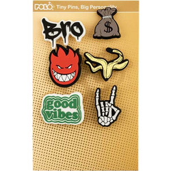 Polo Διακοσμητικά Pins Κονκάρδες 6 Τμχ Κίτρινο