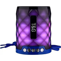 T&G TG-155 Ηχείο Bluetooth 5W με Ραδιόφωνο Μπλε Διαφανές