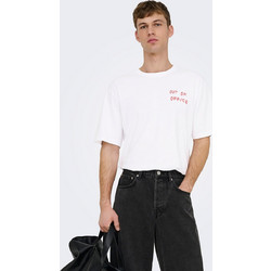 T-SHIRT ONSAXEL - OUT OF OFFICE -22037714 - Άσπρο