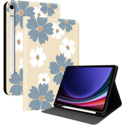 Flip Cover Θήκη για Galaxy Tab S10 Lite/S10 FE/S9-Beige Daisy OEM