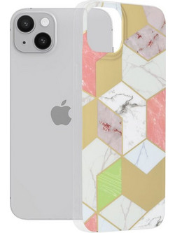 Techsuit(R) Marble Series Back Cover Προστατευτική Θήκη για iPhone 14 Plus- Purple Hex