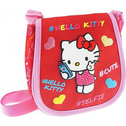 Τσαντάκι ώμου με καπάκι Hello Kitty Kids κόκκινο 68352