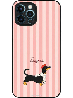 Sonique Stripe Stories Series Θήκη με Σχέδιο «Bonjour Puppy» (iPhone 12 Pro Max)