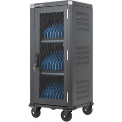 Manhattan iPad to 13" MacBook Air to 13" & Chromebook 14" 30-bay Charging Trolley/Cart via USB-C (30W) Also other tablets/smartphones (with device to USB-C cable) Bays 404x27.6x283mm, USB-C charging c