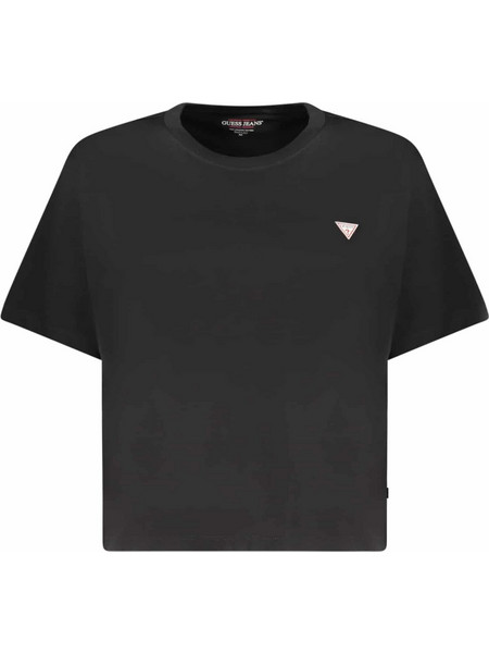 GUESS JEANS WOMEN'S SHORT-SLEEVED T-SHIRT BLACK Μαύρο