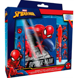 Σετ Σημειωματάριο, μαγικό στυλό +amp Stickers Diary + Magic Pen Spiderman Marvel