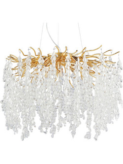 Artekko Chandelier Aura Πολυέλαιος 10φωτος G9 με Διάφανα Κρύσταλλα (56x56)cm