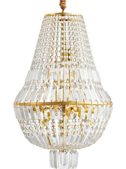 Artekko Chandelier Πολυέλαιος 8φωτος Ε14 με Διάφανο Κρύσταλλο (46x46x74)cm