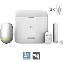 Hikvision DS-PWA96-KIT-WE Ασύρματο Σύστημα Συναγερμού με 1 Ανιχνευτή Κίνησης, 1 Αισθητήρα Πόρτας, 1 Τηλεχειριστήριο, Κέντρο