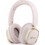 Guess Rectangle Metal Script Logo ENC Ασύρματα Bluetooth Ακουστικά Over Ear με Noise Cancelling Ροζ