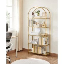 Stewe Home Βιβλιοθήκη Χρυσό 70x40x150cm STE-016159-P16159