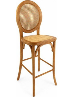 Artekko Sorento Καφέ Σκαμπό Μπαρ από Ξύλο Toon και Ρατάν (50x50x124)cm