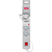 Activejet grey power strip with cord ACJ COMBO 5G/1,5M/BEZP. AUT/S ACP-5GN 1,5M SZ
