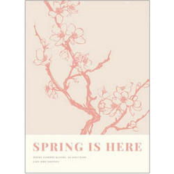 Poster Blossom Elegance 50 x 70 με κορνίζα Rose Wood/High-quality 265g art paper