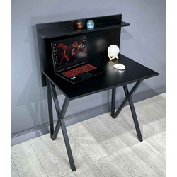 Stewe Home Γραφείο με Ράφι Οργάνωσης Μαύρο 82x57x112cm