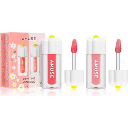 AMUSE Dew Tint Mini Duo ενυδατικό σετ λιπ γκλος απόχρωση Warm Tone 2x1.5g