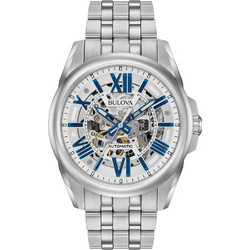 Bulova Ανδρικό Ρολόι Αυτόματο με Ασημί Μεταλλικό Μπρασελέ 96A187