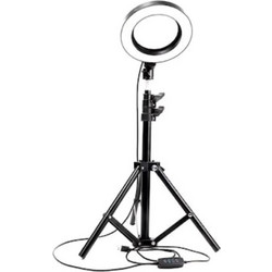15 ιντσών LED Ring Light, ρυθμιζόμενο ύψος, σύνδεση USB, μαύρο
