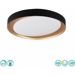 Trio Lighting Zeta Μοντέρνα Μεταλλική Πλαφονιέρα Οροφής με Ενσωματωμένο LED σε Μαύρο χρώμα 48.5cmΚωδικός: R62712402