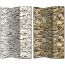 Inart Διακοσμητικό Παραβάν από Καμβά 2 Όψεων 120x180cm