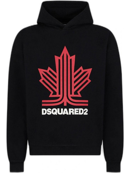 Dsquared2 Ski Leaf Relaxed Ανδρικό Φούτερ με Κουκούλα Μαύρο S71GU0781 D25029