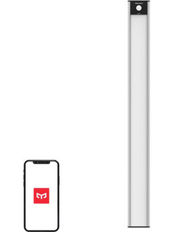 Yeelight Επαναφορτιζόμενο LED Φωτιστικό Γραμμικό για Ντουλάπες με Τροφοδοσία Μπαταρίας, Αισθητήρα Κίνησης και Αυτοκόλλητο Τοποθέτησης Silver YLCG004