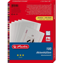 Herlitz θήκες εγγράφων A4 διαφανείς PP, 100 τεμάχια