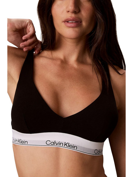 Calvin Klein Icon Cotton Modal Σουτιέν Push Up Triangle Μαύρο LV00QF8990-UB1