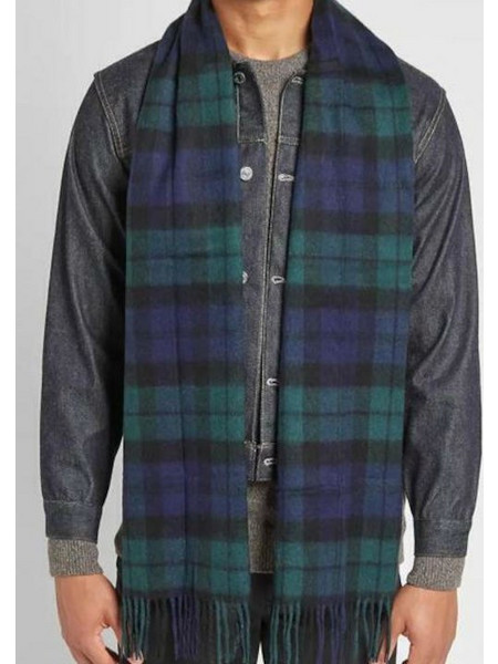 BARBOUR ΚΑΣΚΟΛ ΚΑΡΟ ΜΠΛΕ USC0137NY91 ΜΠΛΕ