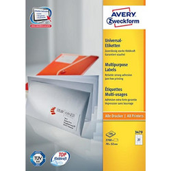 Αυτοκόλλητες Ετικέτες Avery 70 x 32mm, A4 (3479)