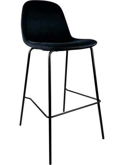 Σκαμπό Bar ArteLibre BROOKLYN Μαύρο Βελούδο/Μέταλλο 47x51x96cm
