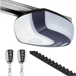 Ανοιχτήρι VEVOR Garage Door Opener 600N Pulling Force Ultra-Quiet Belt Drive Opener, για οικιακό γκαράζ, περιλαμβάνει ανθεκτικό σύστημα ράγας 4 τμημάτων, 2 τηλεχειριστήρια και φωτεινό φωτισμό LED, έλε