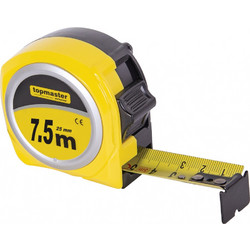 TOP MASTER Μετροταινία 7,5Μ*25ΜΜ με αυτόματη επαναφορά compact 260600