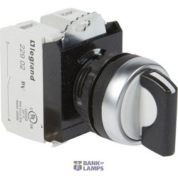 Rotary Push Button Handle Osmoz 3-Position Centre Return Black 2NO