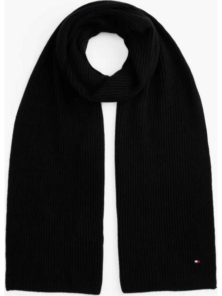 Tommy Hilfiger Κασκόλ μαύρο 180x25cm βαμβακερό